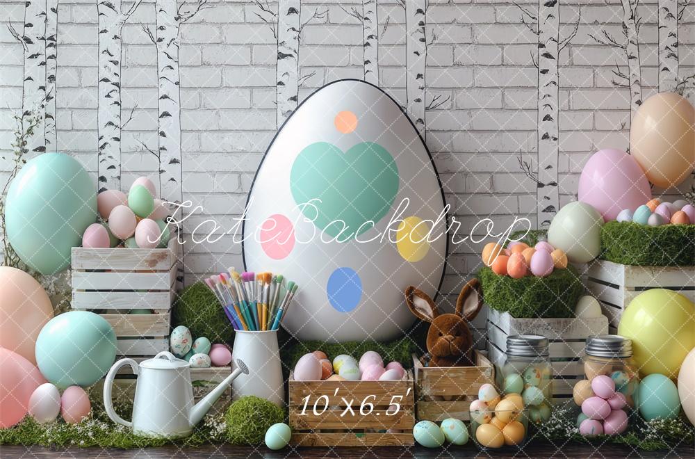 Kate Easter Bunny Egg Painting Backdrop Designed by Mini MakeBelieve