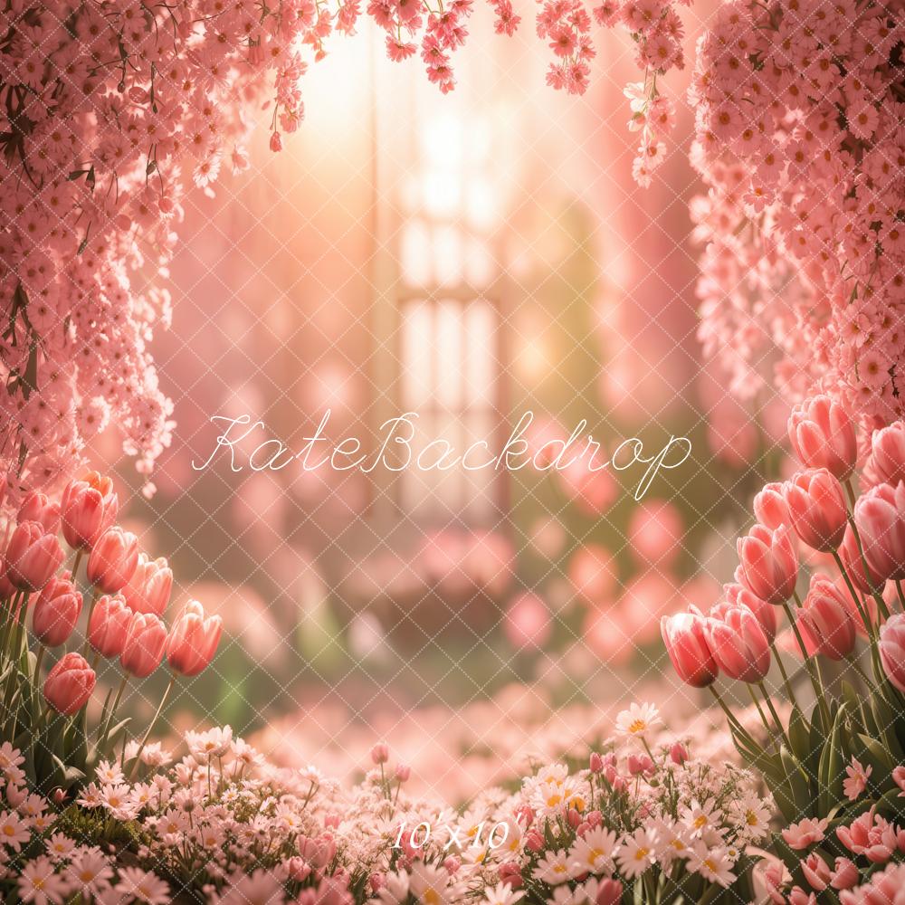 Kate Spring Tulip Floral Garden Backdrop Designed by Emetselch