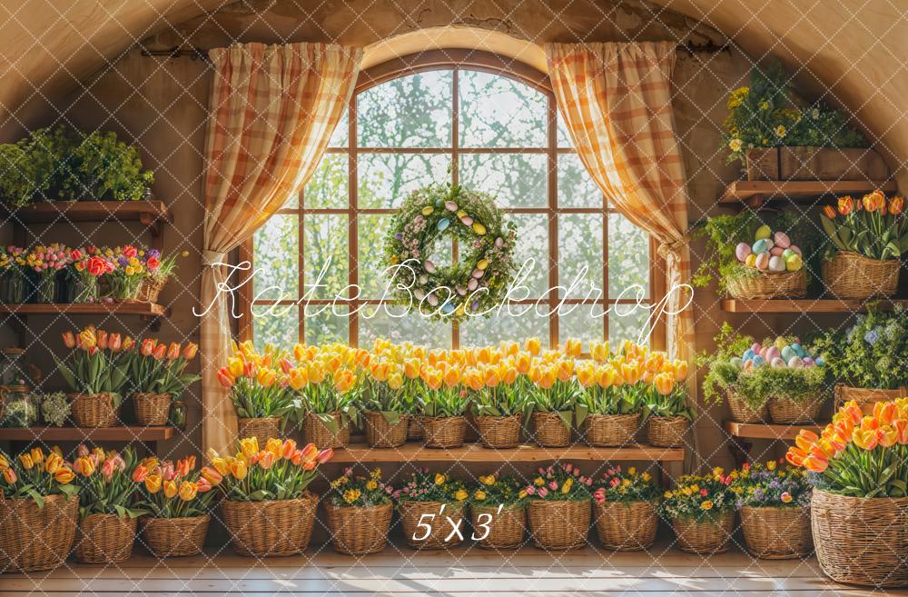 Kate Spring Tulip Easter Window Backdrop Designed by Emetselch