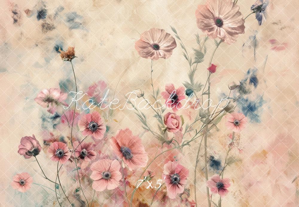 Kate Fine Art Vintage Floral Watercolor Backdrop Designed by Kerry Anderson