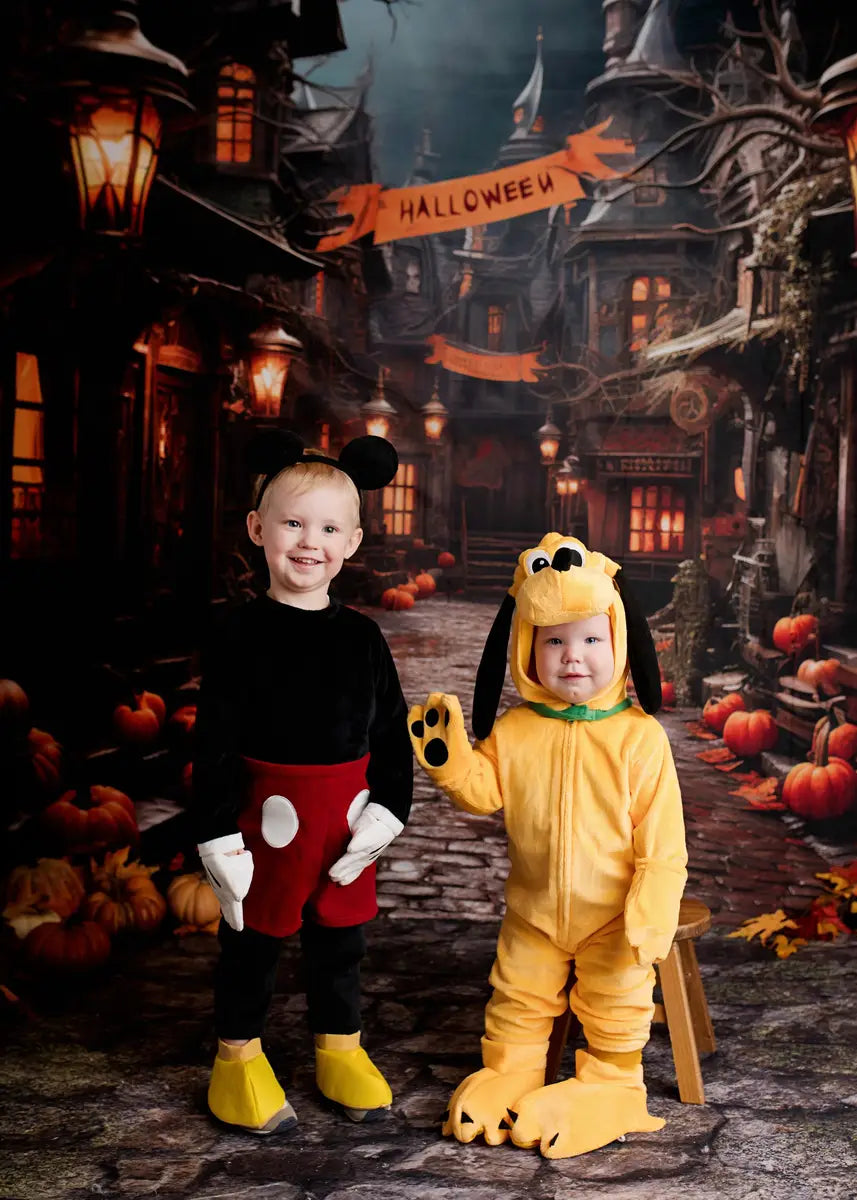 Kate Halloween Street Pumpkin Backdrop Designed by Emetselch