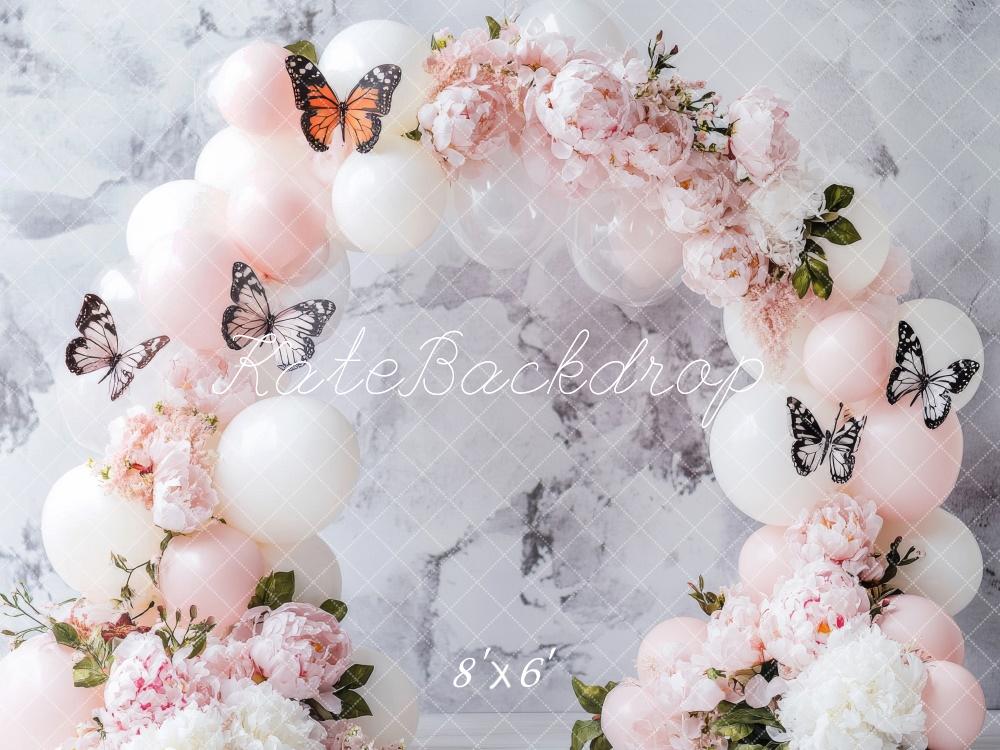 Kate Spring Floral Balloon Arch Butterfly Backdrop Designed by Emetselch