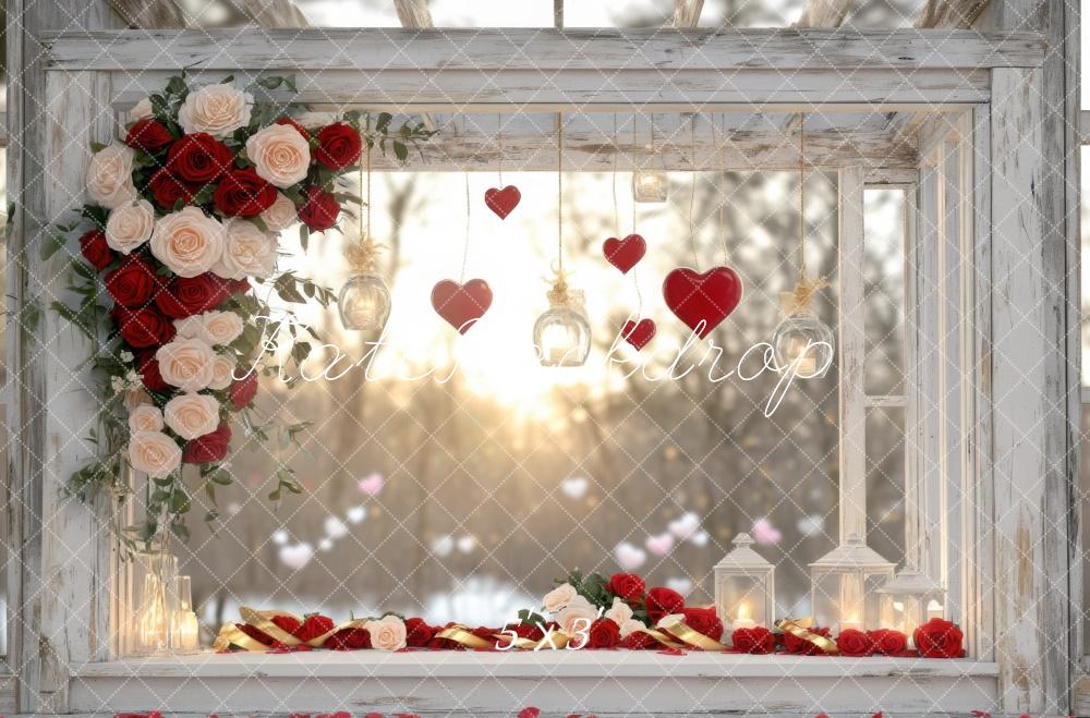 Kate Valentine's Roses Window Exterior Backdrop Designed by Mini MakeBelieve