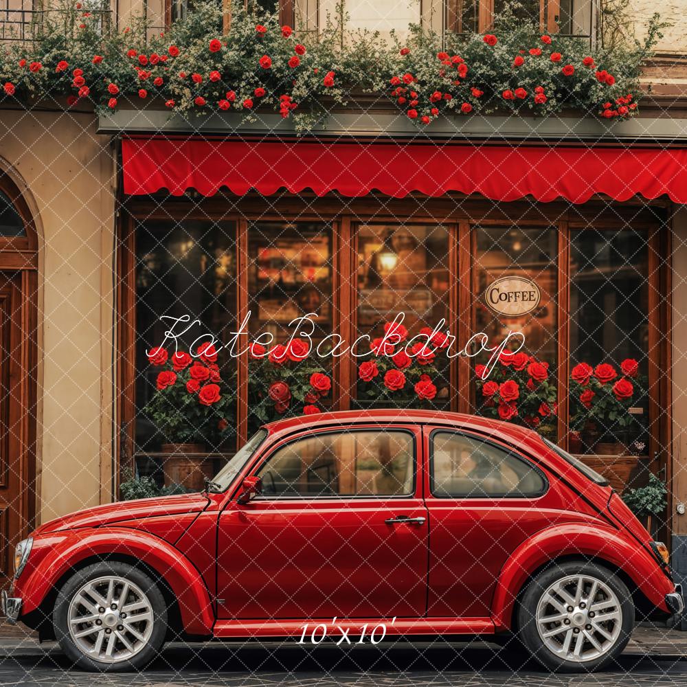 Fondo de Cafetería de Coche Vintage Rojo diseñado por Emetselch