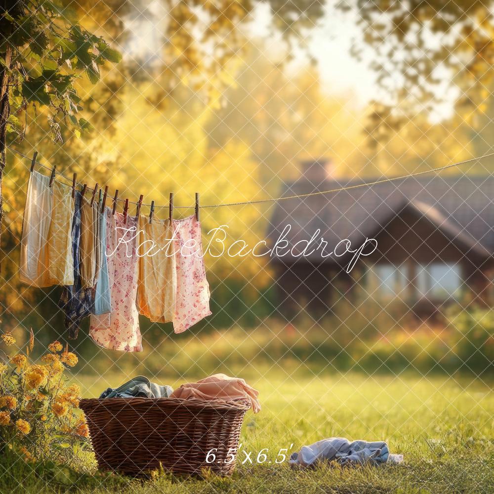 Kate Spring Laundry Day Clothes Cottage Backdrop Designed by Lidia Redekopp