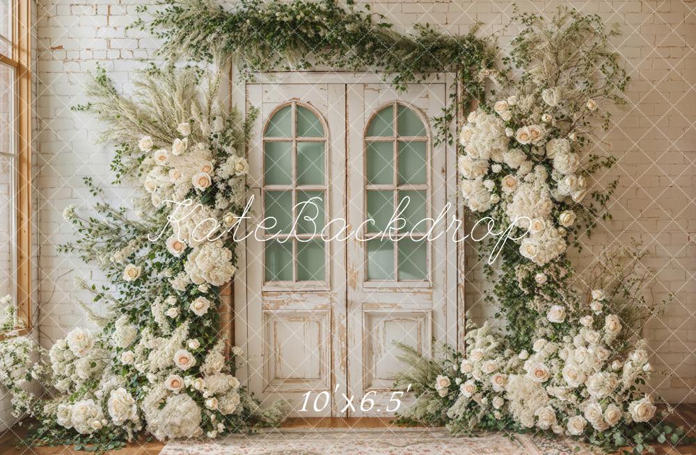 Kate Spring Wedding Floral Door Backdrop Designed by Emetselch