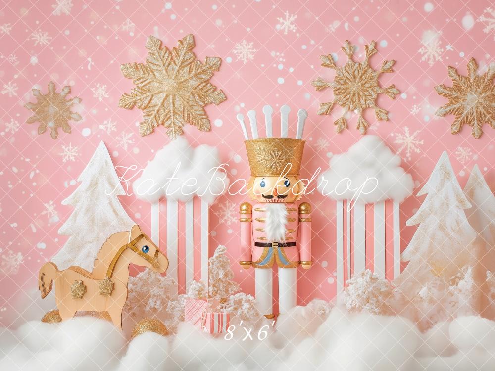 Kate Christmas Nutcracker Pink Wonderland Backdrop Designed by Patty Roberts