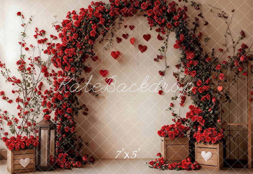 Kate Valentine Flower Arch Red Rose Backdrop Designed by Emetselch