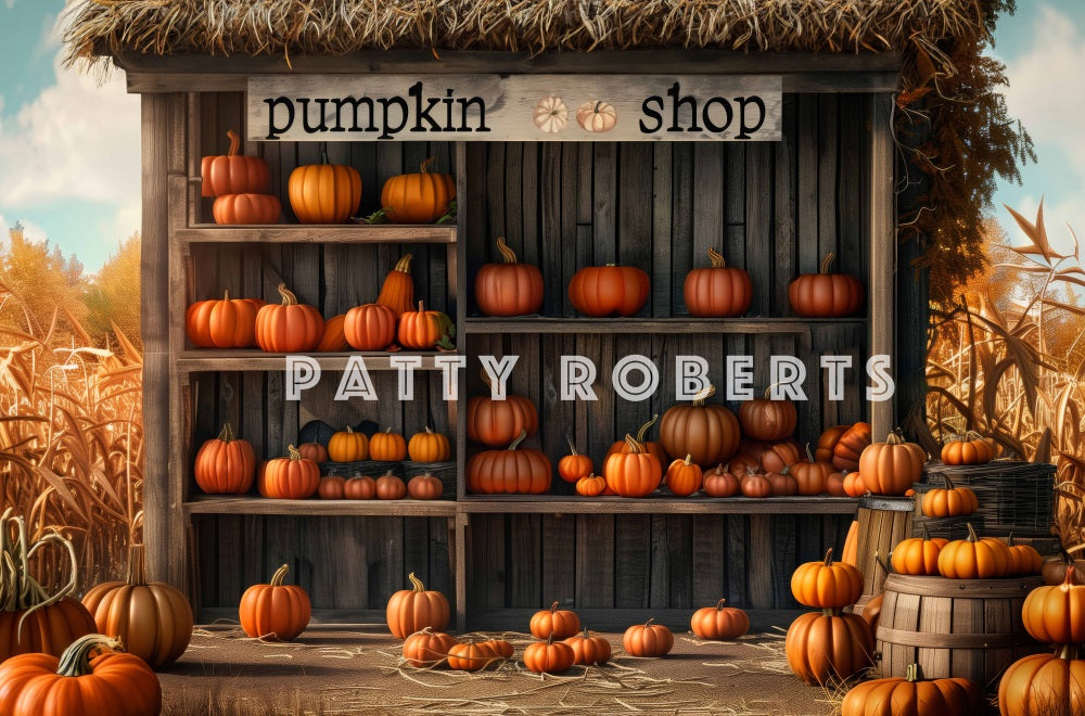 Fall Field Harvest Pumpkin Shop Foto Achtergrond Designed by Patty Robert