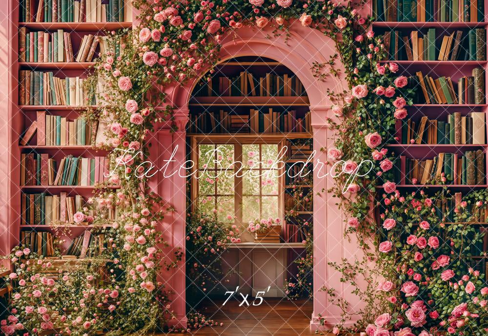 Kate Back To School Floral Arch Library Backdrop Designed by Emetselch