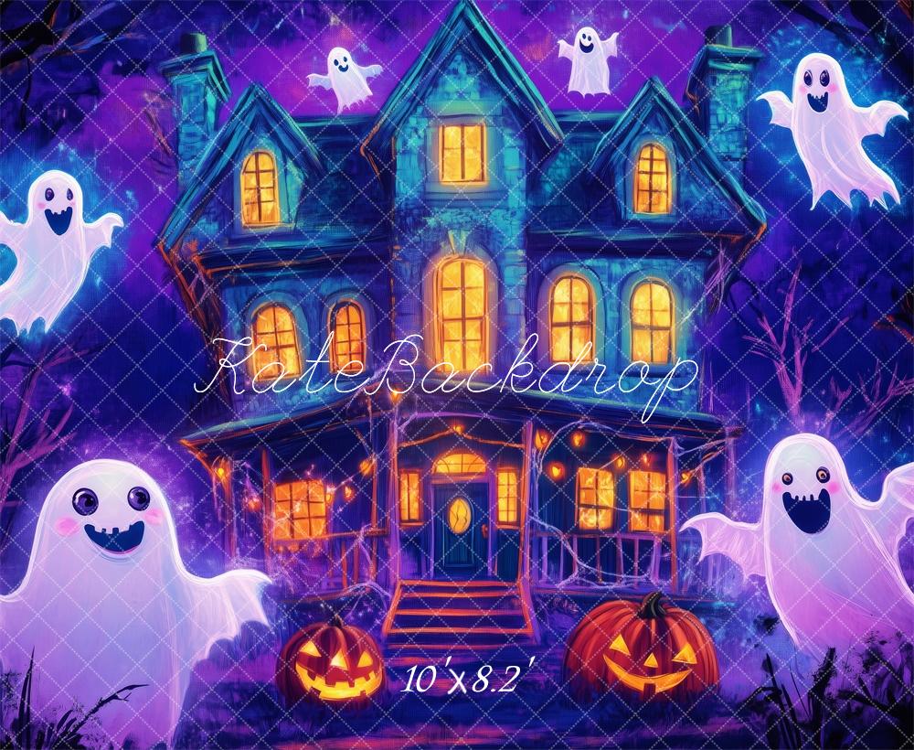 Kate Halloween Ghostly Haunted House Backdrop Designed by Patty Roberts