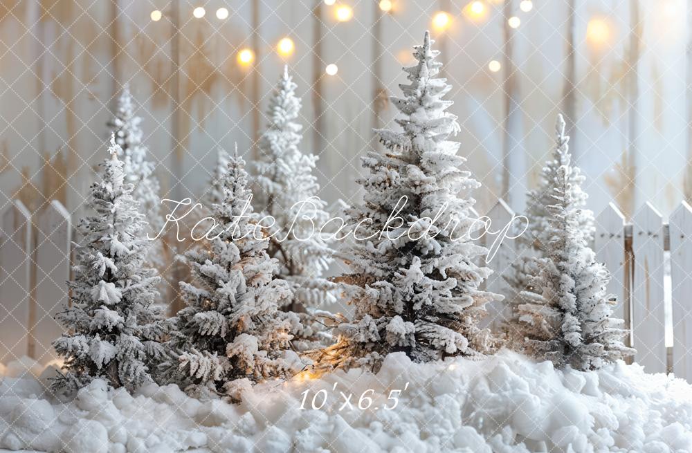 Kate Christmas Tree White Snow Backdrop Designed by Emetselch