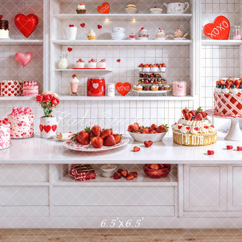 Fondo de pastel de postre romántico de San Valentín diseñado por Emetselch