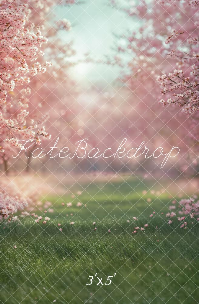 Kate Spring Cherry Blossom Grass Backdrop Designed by Emetselch