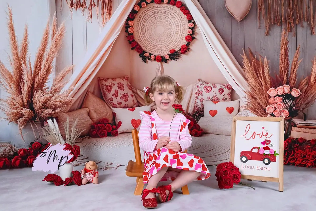 Kate Spring Boho Romantic Floral Tent Backdrop Designed by Emetselch