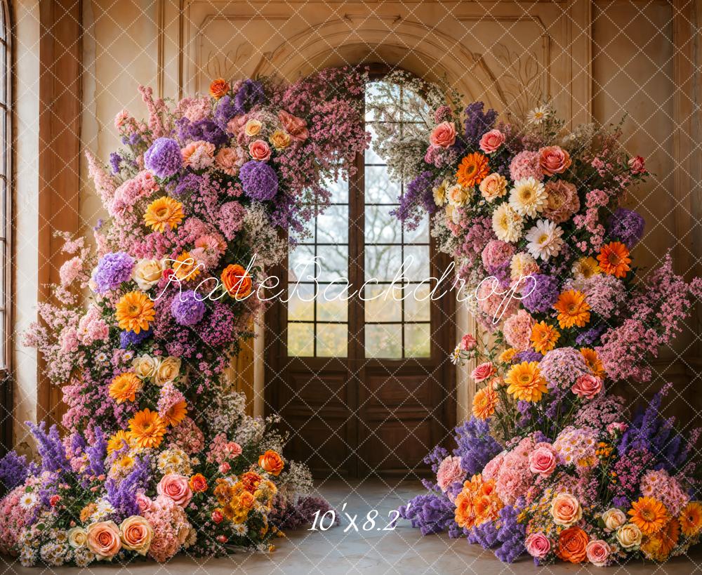 Kate Spring Flower Arch Retro Door Backdrop Designed by Emetselch