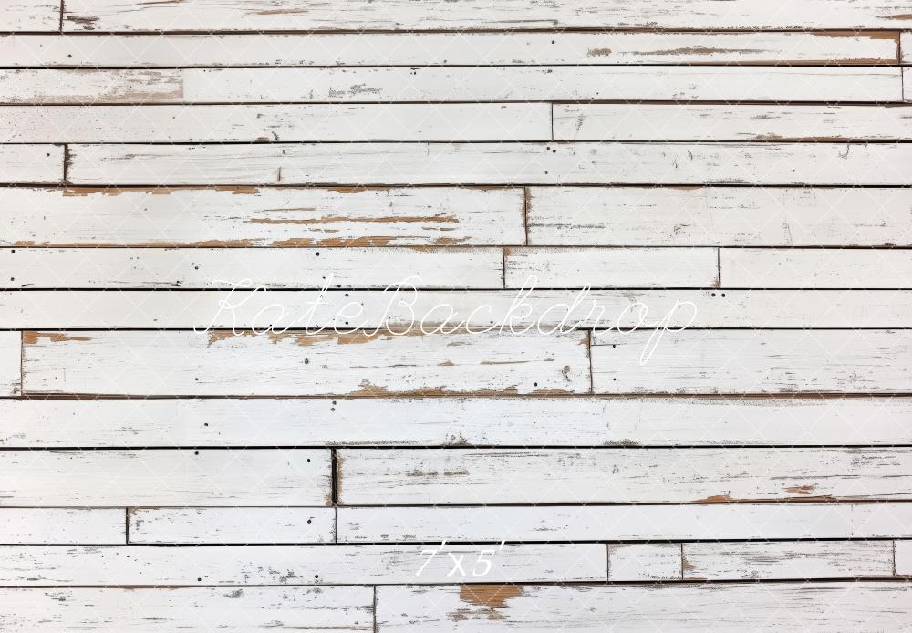 Kate Rustic White Wooden Wall Floor Backdrop Designed by Patty Roberts