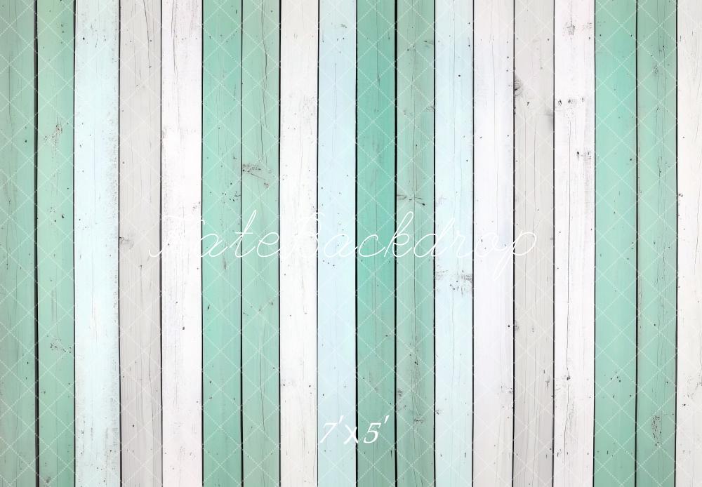 Kate Mint White Wooden Plank Floor Backdrop Designed by Mini MakeBelieve