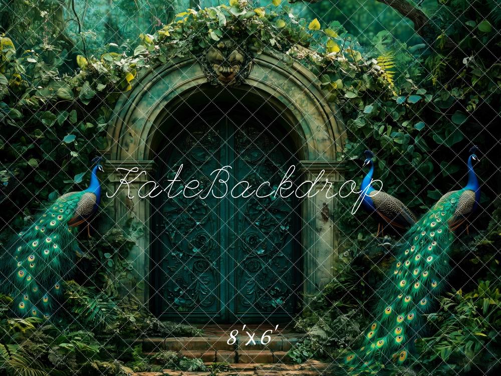 Backdrop de Bosque de Pavo Real Elegante Diseñado por Patty Roberts