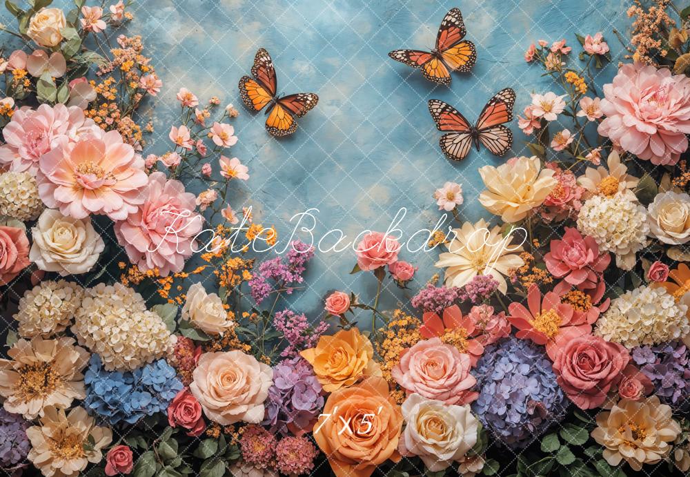 Kate Spring Floral Butterfly Garden Backdrop Designed by Emetselch