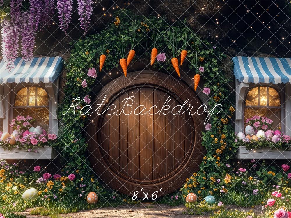 Kate Easter Bunny Hobbit Door Floral Backdrop Designed by Mini MakeBelieve