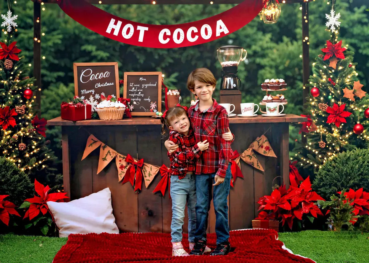 Kate Christmas Garden Hot Cocoa Booth Backdrop Designed by Emetselch