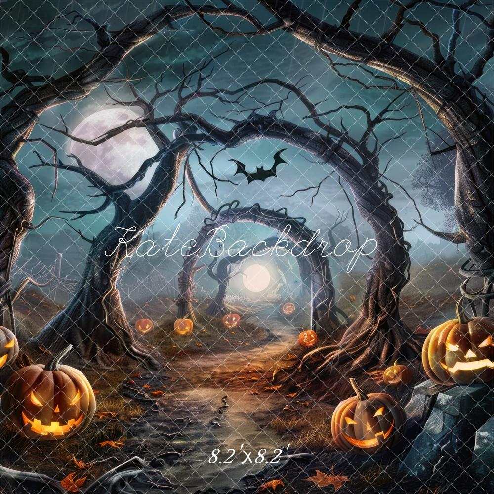 Sfondo del sentiero nella foresta spettrale di Halloween Designed by Mini MakeBelieve