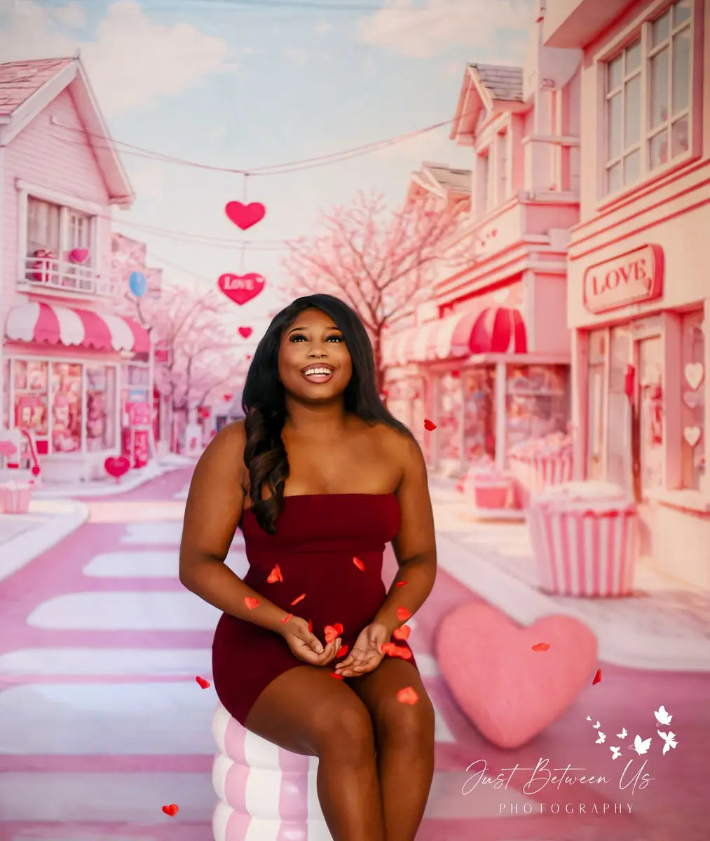 Kate Pink Love Street Cupcake Backdrop Designed by Emetselch