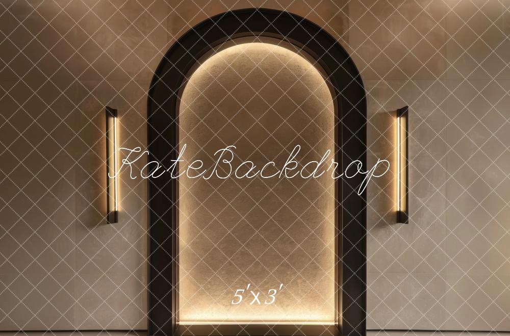 Apricot Boudoir Arch Wall Foto Achtergrond Designed by Mini MakeBelieve