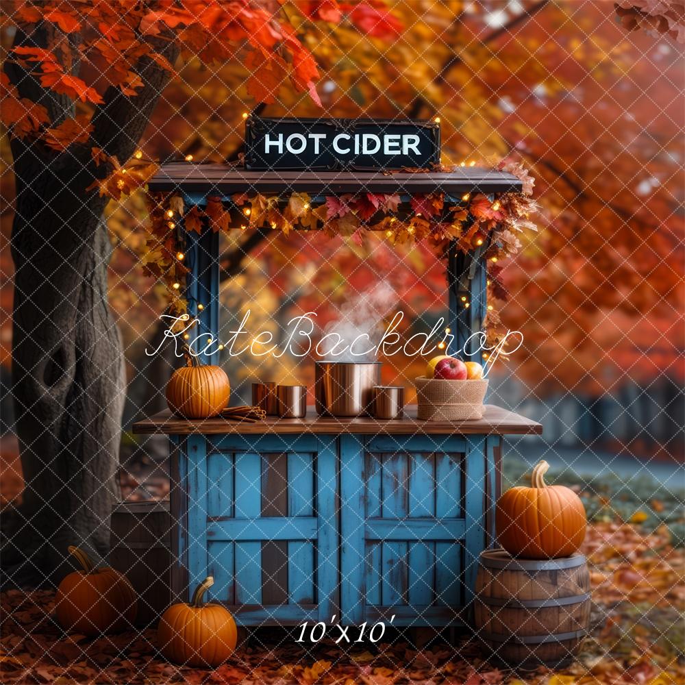 Kate Fall Hot Cider Stand Maple Backdrop Designed by Mini MakeBelieve