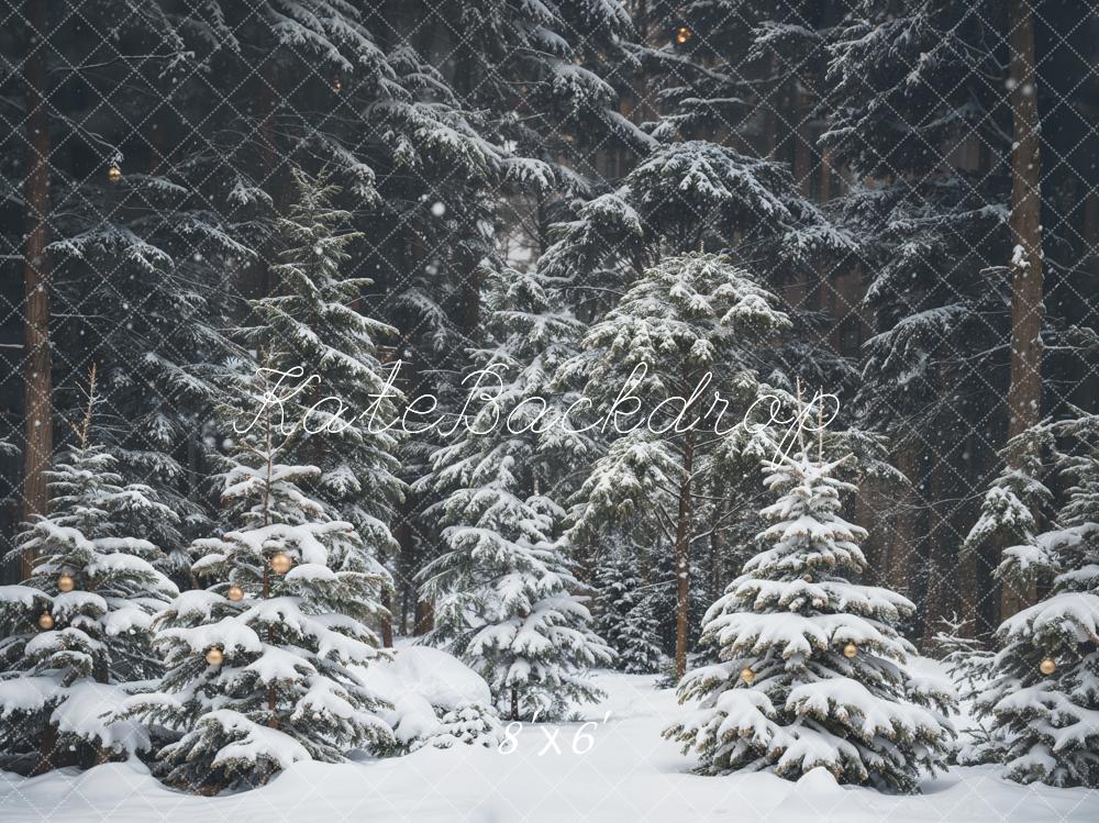 Kate Snowy Pine Forest Backdrop Designed by Emetselch