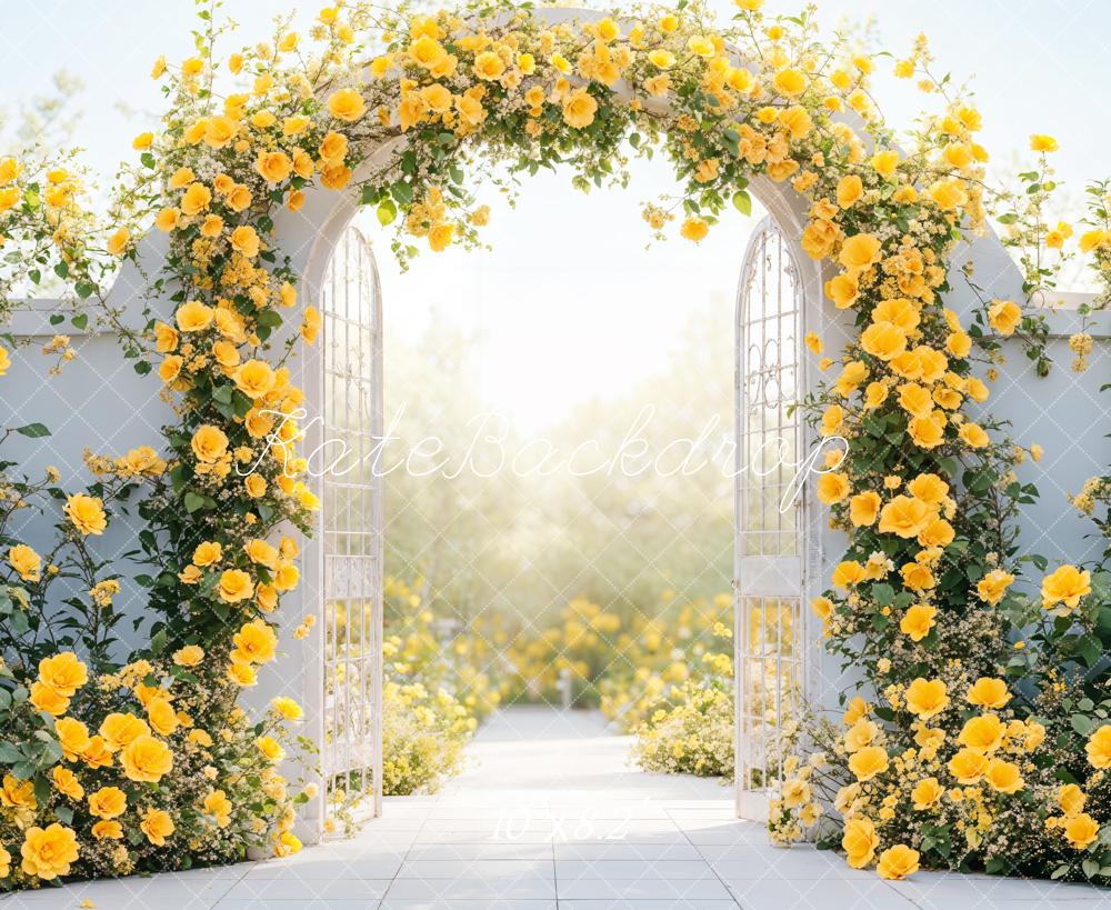 Kate Yellow Flower Arch Gate Backdrop Designed by Emetselch