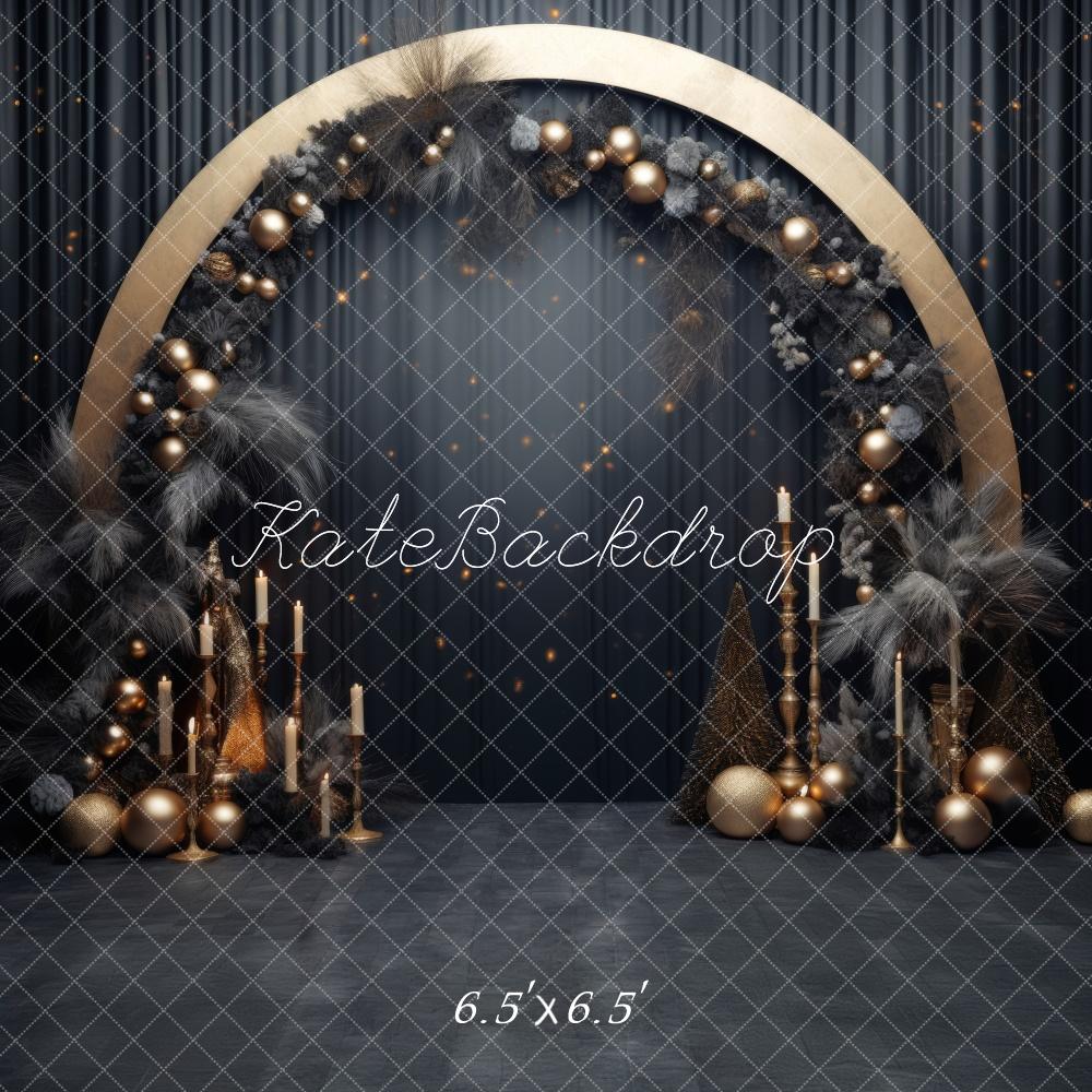 Kate Christmas Gold Arch Backdrop Designed by Lidia Redekopp