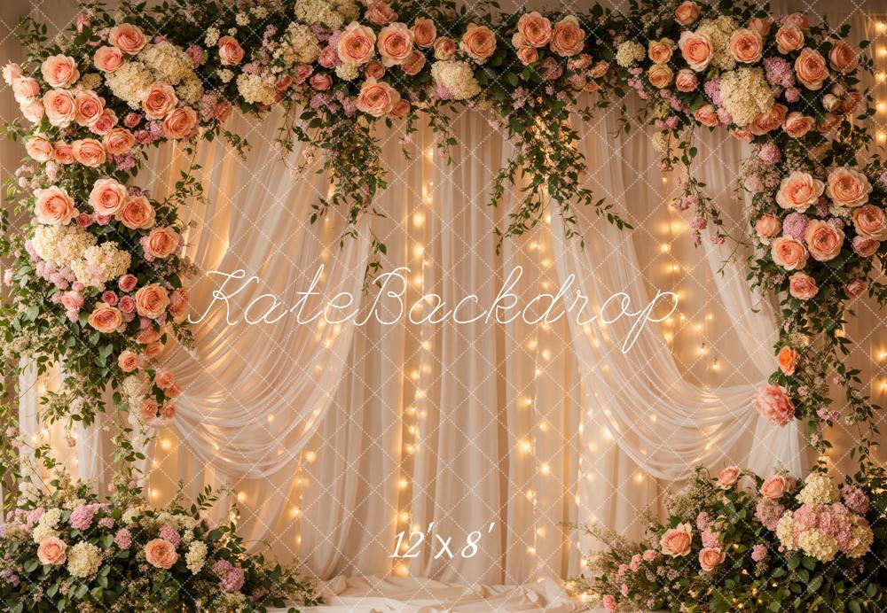 Kate Spring Romantic Curtains Floral Arch Backdrop Designed by Emetselch