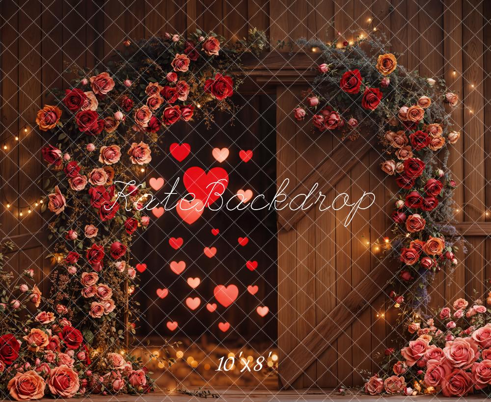 Kate Valentine's Day Romantic Flower Barn Backdrop Designed by Emetselch