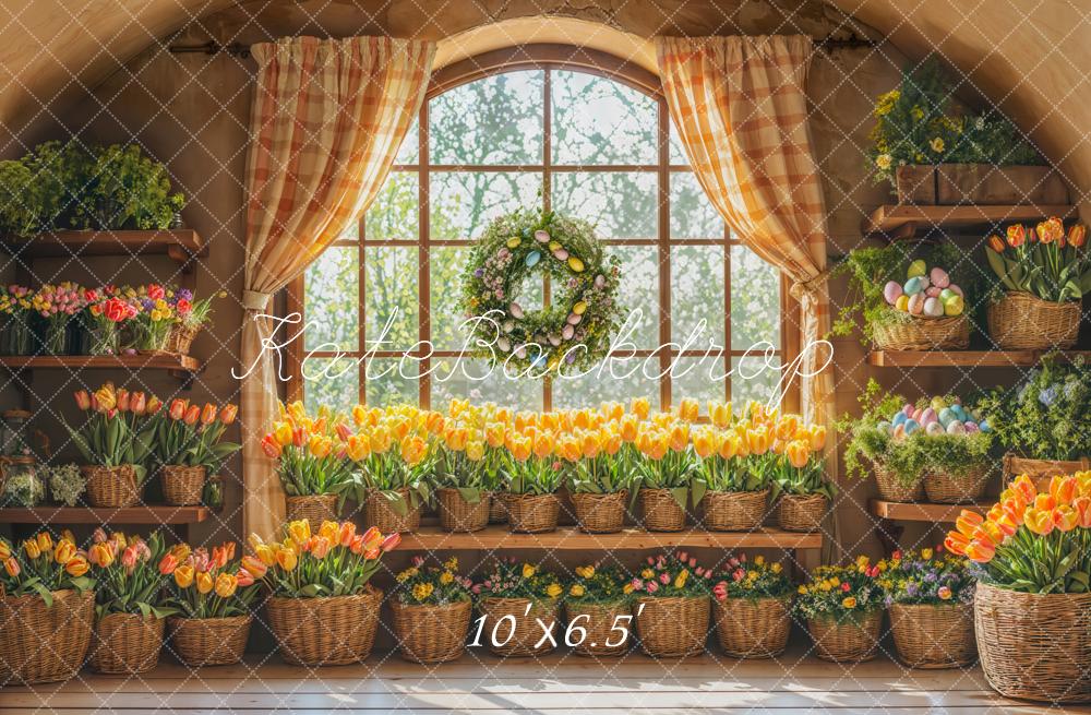 Kate Spring Tulip Easter Window Backdrop Designed by Emetselch