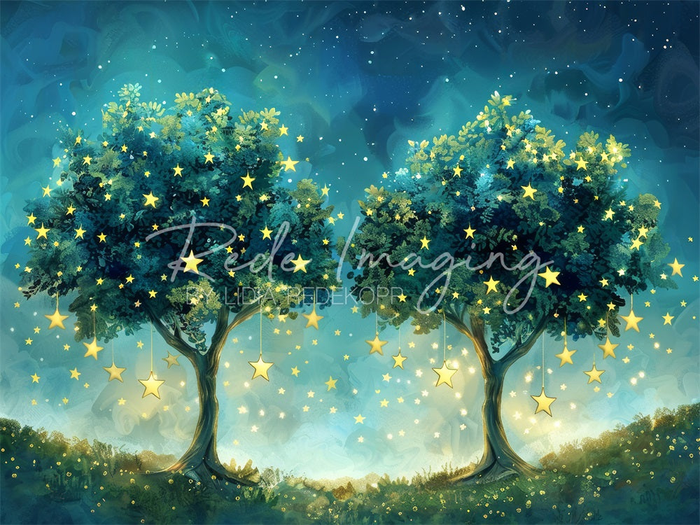 Sfondo Fantasy Forest Star Meadow Disegnato da Lidia Redekopp