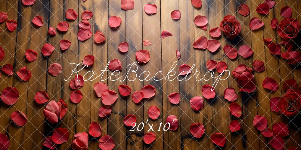 Kate Rose Petals Wooden Floor Backdrop Designed by Kate Image