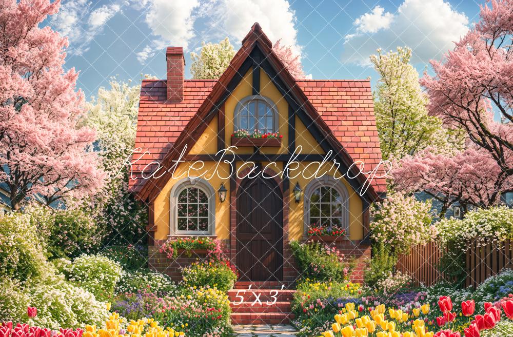 Kate Spring Cottage Garden Flowers Backdrop Designed by Emetselch