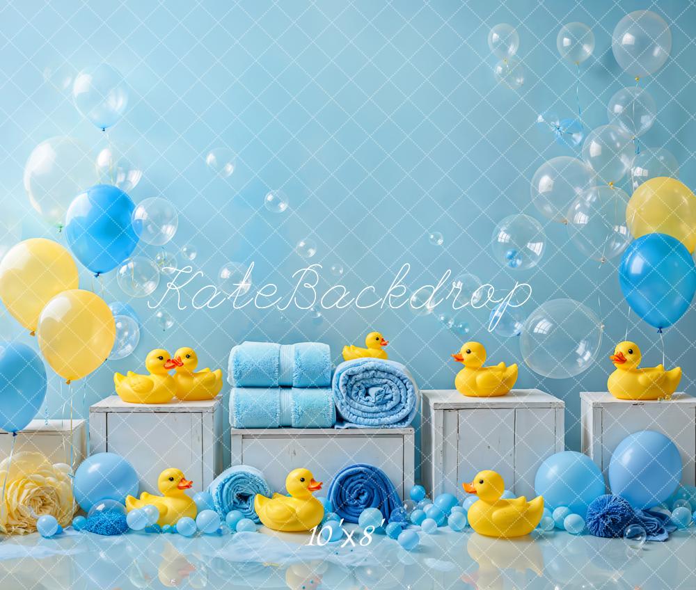 Kate Cake Smash Duck Balloon Shower Backdrop Designed by Emetselch