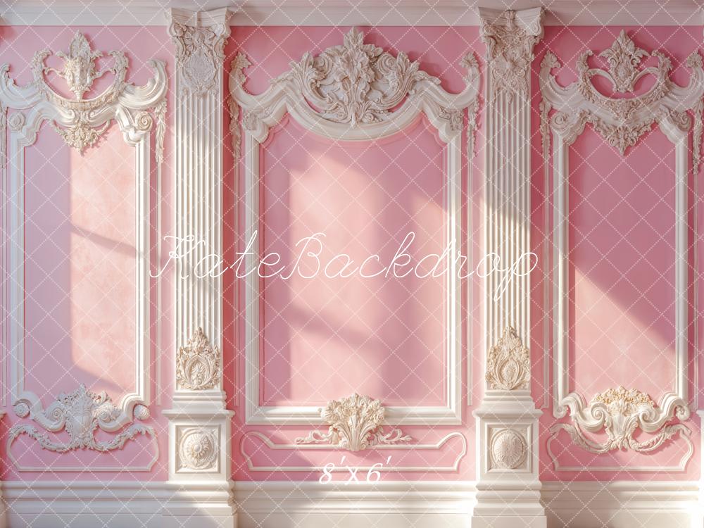 TEST Elegant Pink Vintage Wall Sunlight Foto Achtergrond Designed by Emetselch