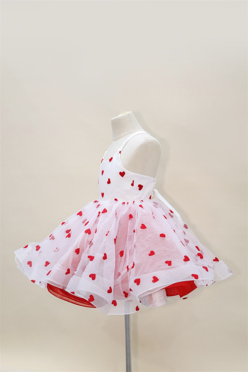 Kate Valentine's Day Heart Mesh Kids Dress for Photography