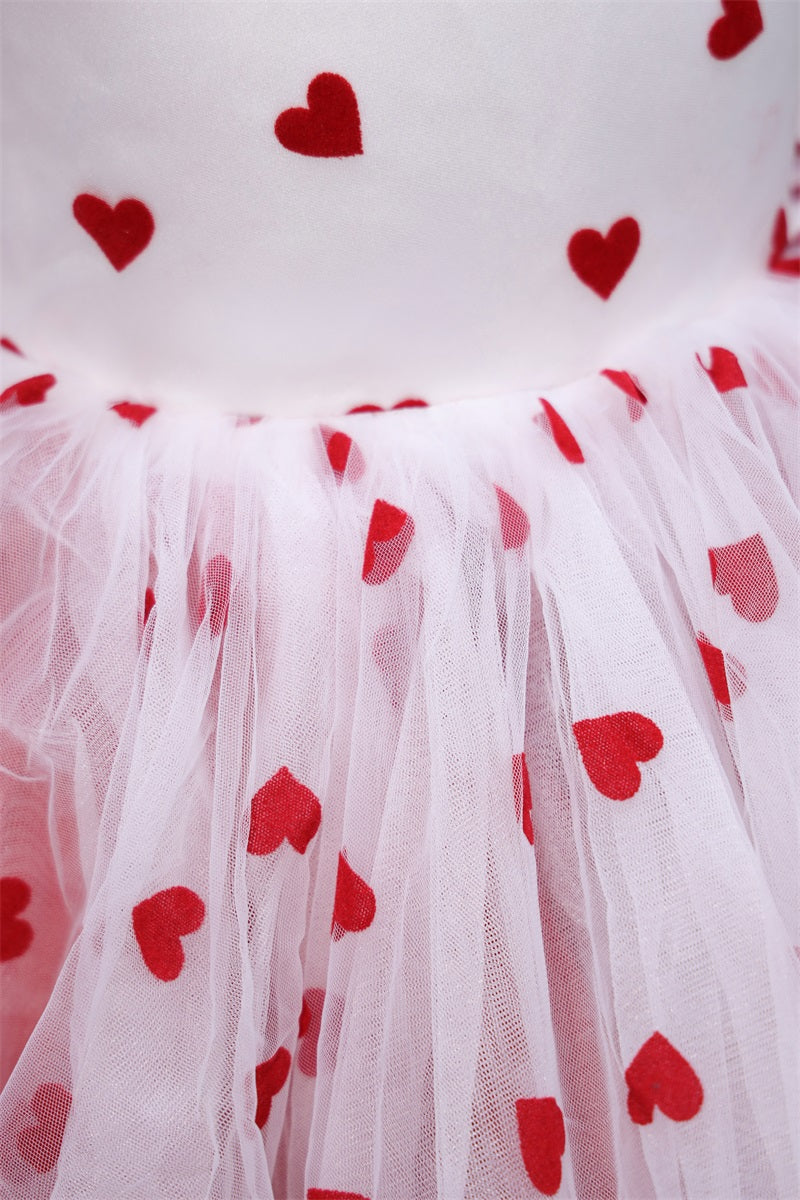 Kate Valentine's Day Heart Mesh Kids Dress for Photography