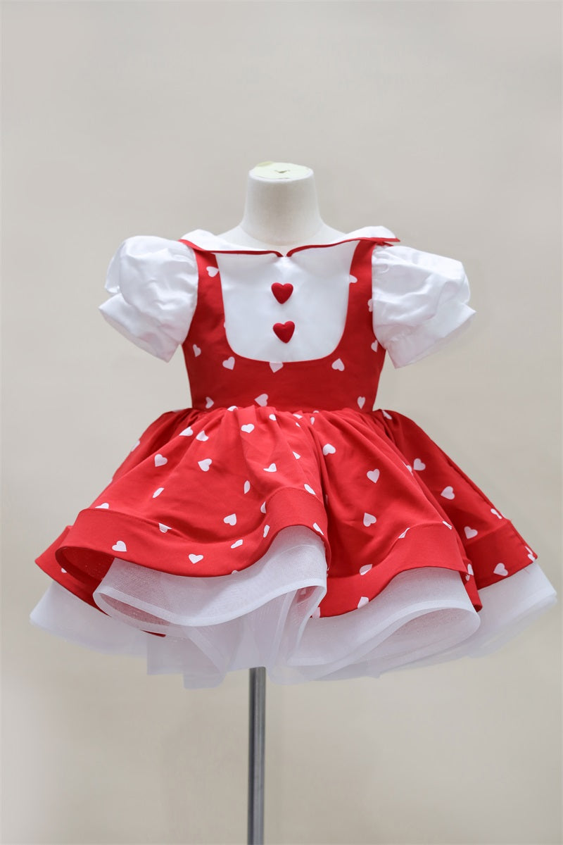 Kate Valentine's Day Heart Collar Kids Dress for Photography