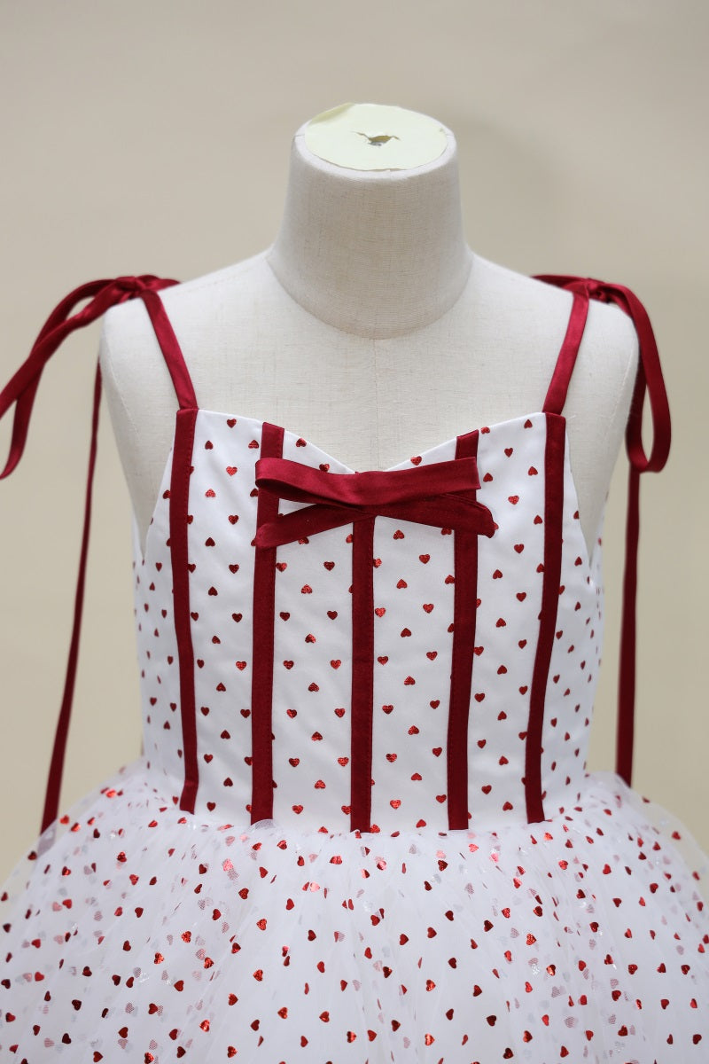 Kate Valentine's Day Heart Sequin Bow Kids Dress for Photography