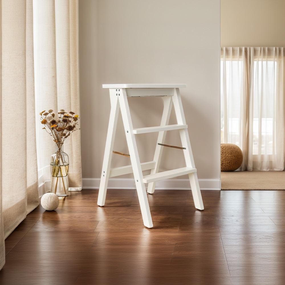 Accesorios de Fotografía de Escalera Blanca de Madera