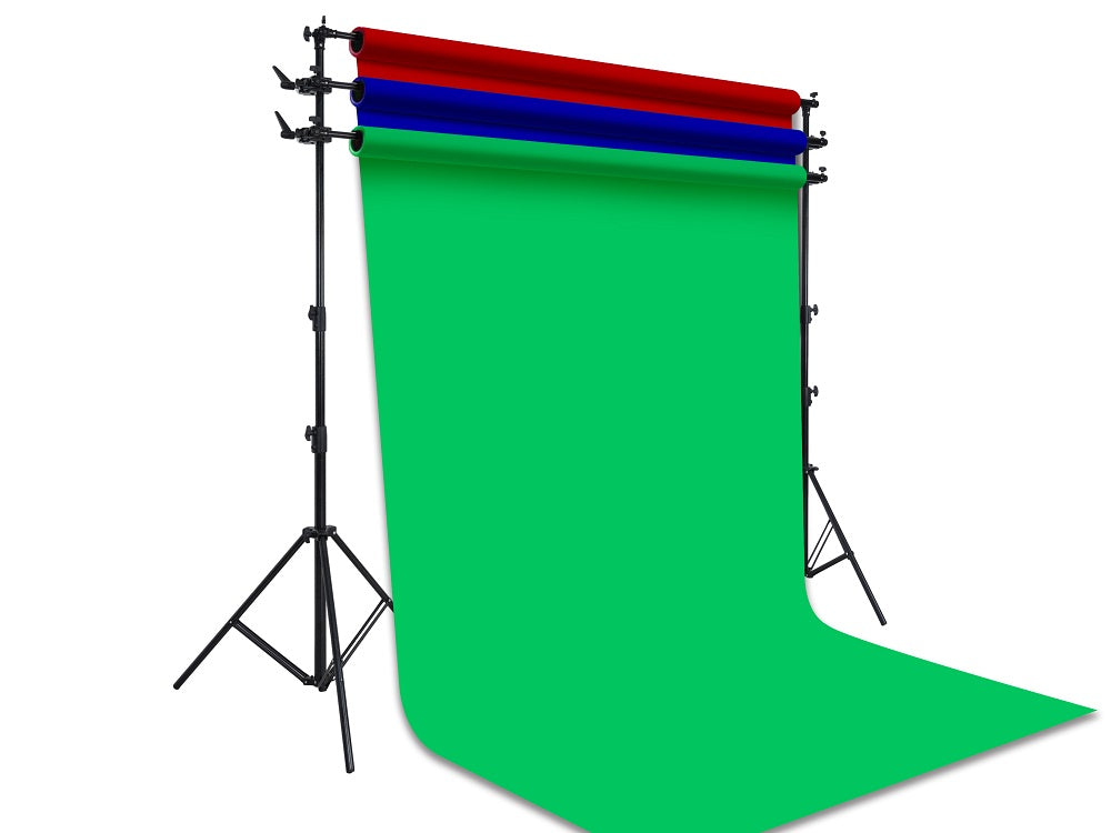 Backdrop stand and 3 sold back drops