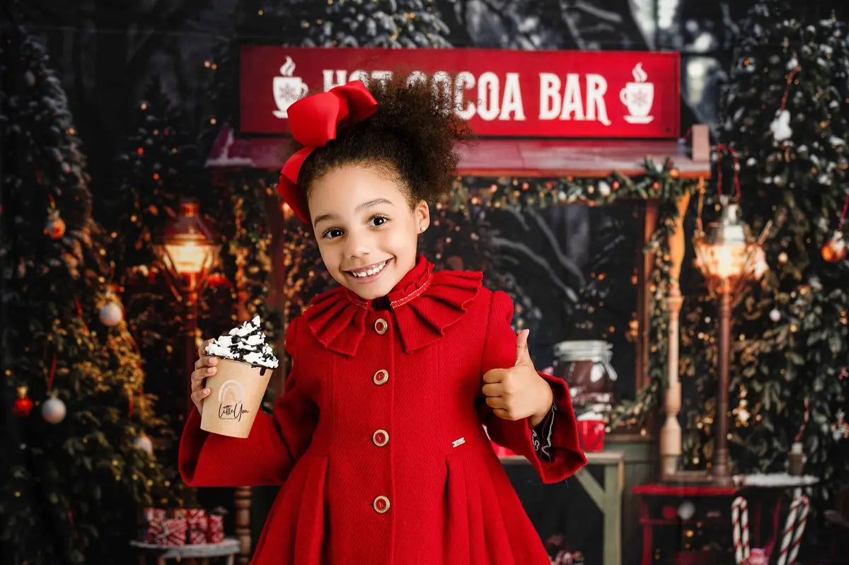 Kate Christmas Hot Cocoa Bar Backdrop for Photography