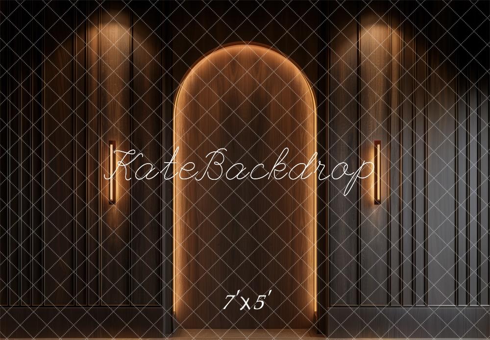 Kate Brown Boudoir Wood Wall with Light Outline Backdrop Designed by Mini MakeBelieve