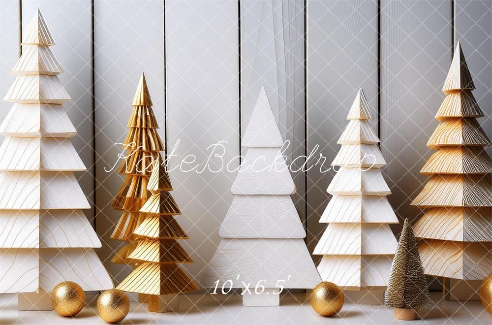 Kate Wooden Christmas Trees Gray Wall Backdrop Designed by Megan Leigh Photography